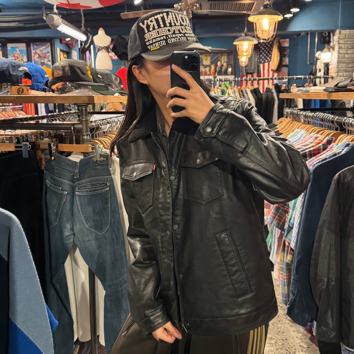 levis 리바이스 레더 뽀글이 자켓 상품이미지9