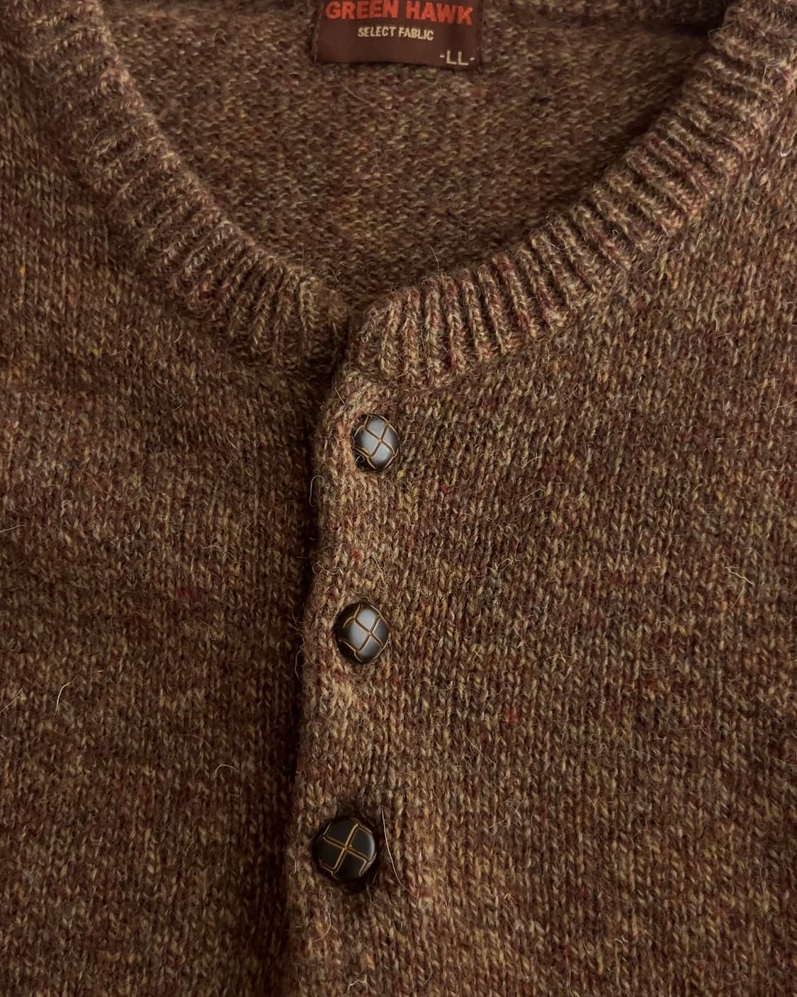 그린호크 헨리넥 3버튼 울 니트 L 상품이미지3