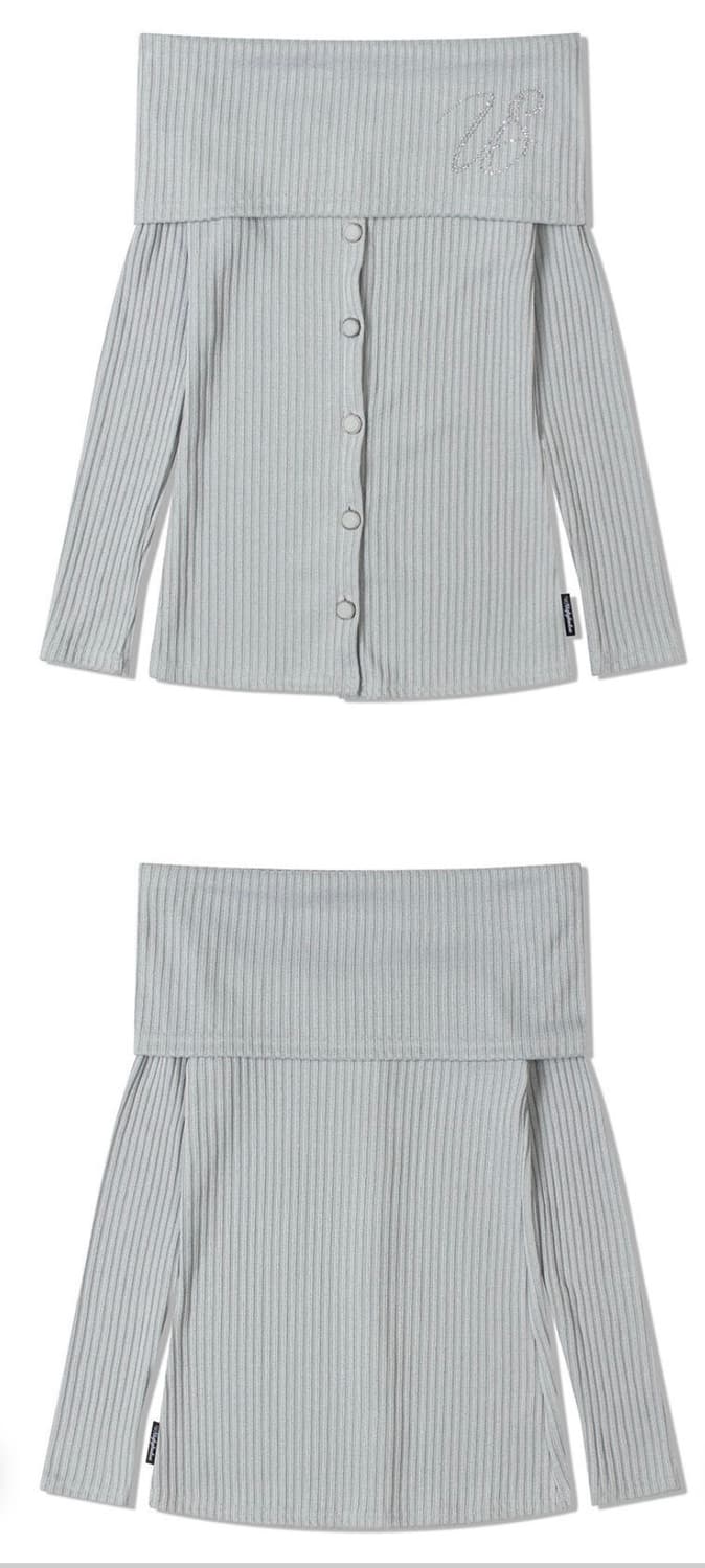 어글리쉐도우 BEAD KNIT OFF-SHOULDER(BLUE) 상품이미지1