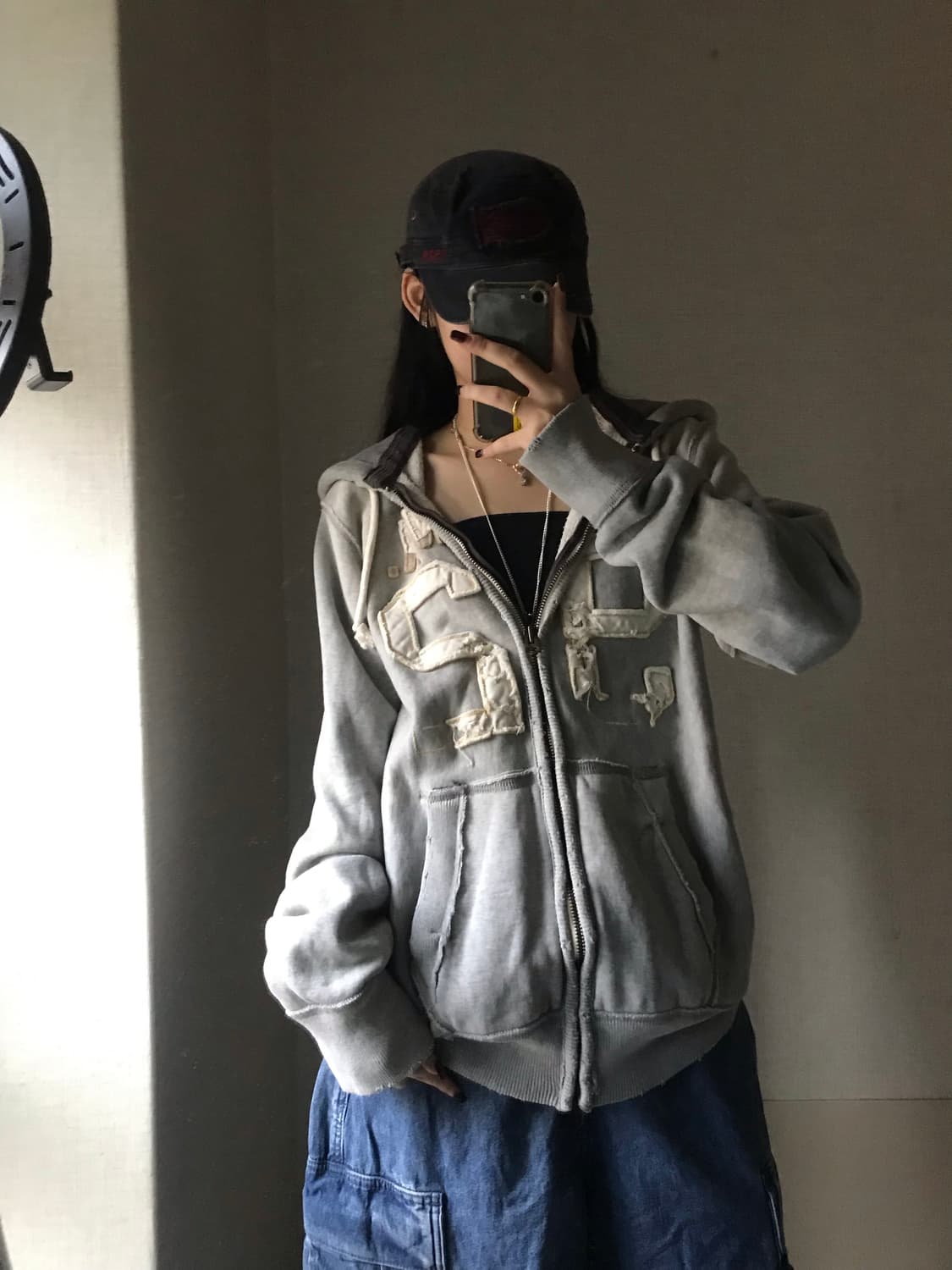 아베크롬비 그레이 오버핏 후드집업 상품이미지4