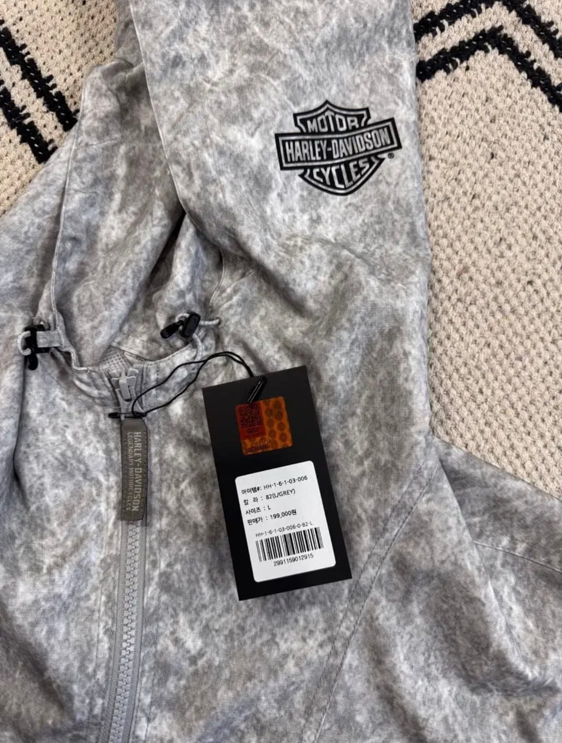 [새제품/L] 할리데이비슨 윈드브레이커 자켓 - 라이트 그레이 상품이미지6