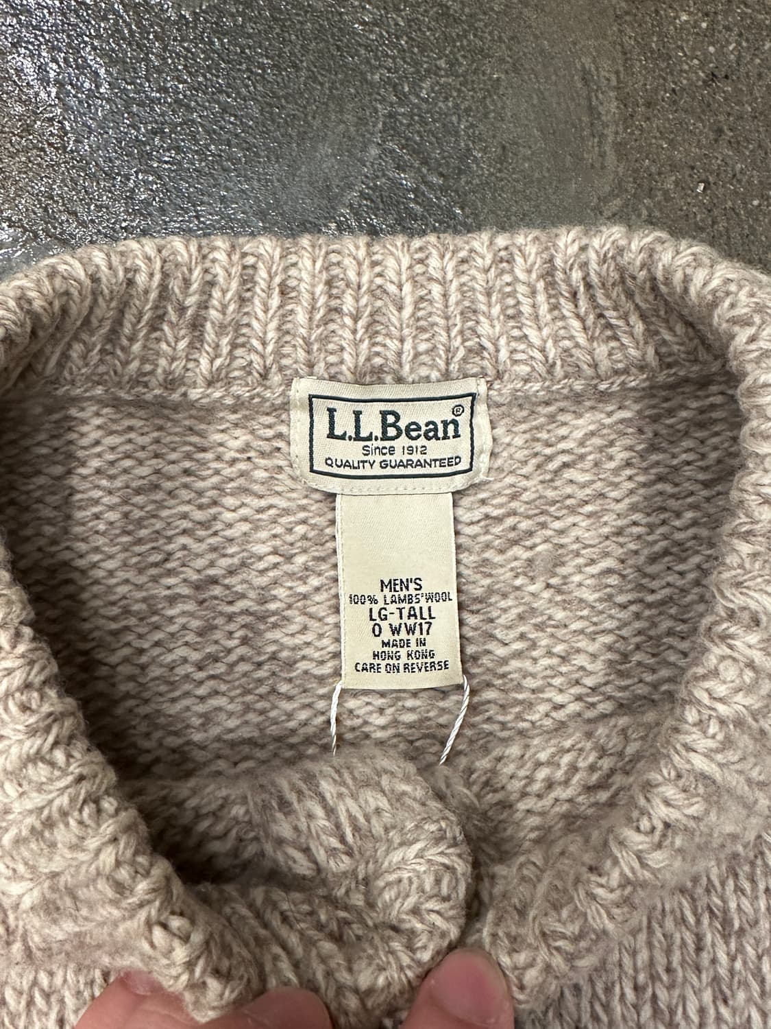 90s LL Bean 렘스울 버튼넥 니트 L 상품이미지4