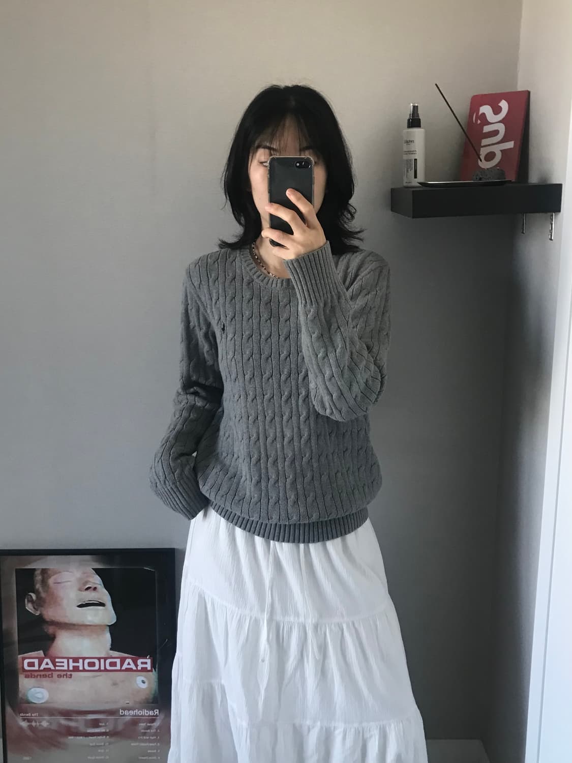 폴로 랄프로렌 신형택 포니로고 케이블 라운드 니트 그레이 상품이미지1