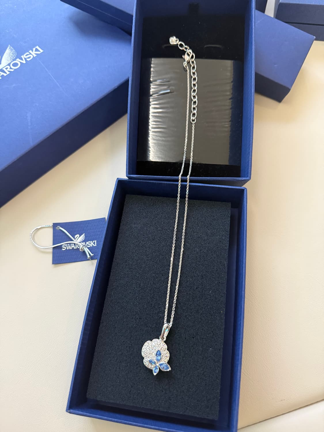 새상품) 스와로브스키 크리스탈 플라워 목걸이 다이아 금 골드 은 제이에스 상품이미지3