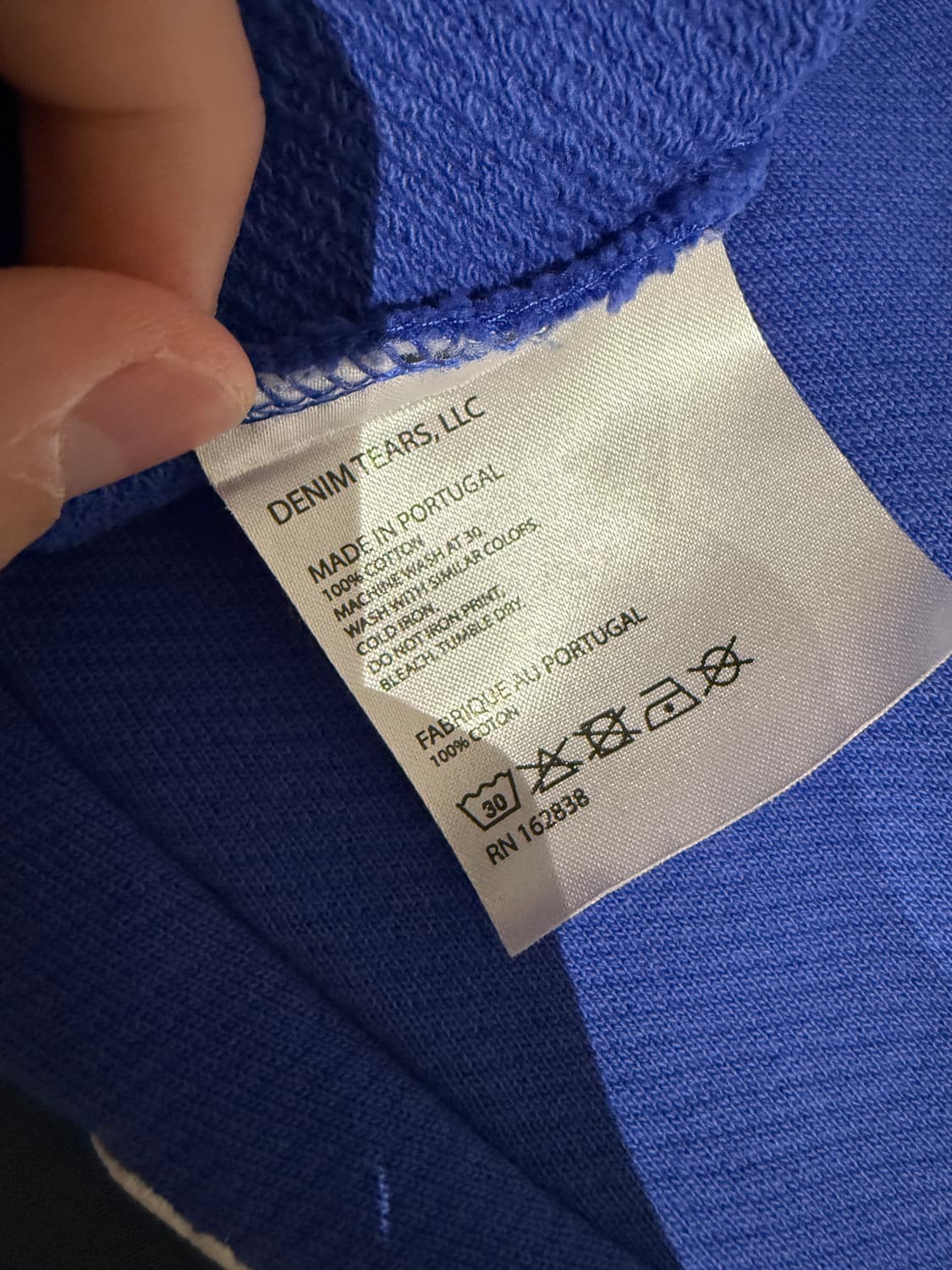정품 데님티어스 로얄블루 후드티 (M) 상품이미지3