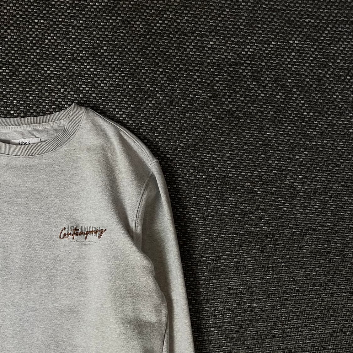 ETHOS 그레이 백프린팅 후드티 L 상품이미지3