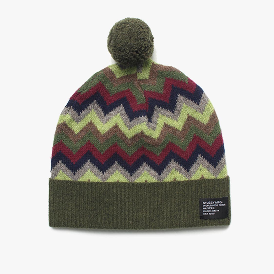  STUSSY "Green Pattern Beanie" 상품이미지1