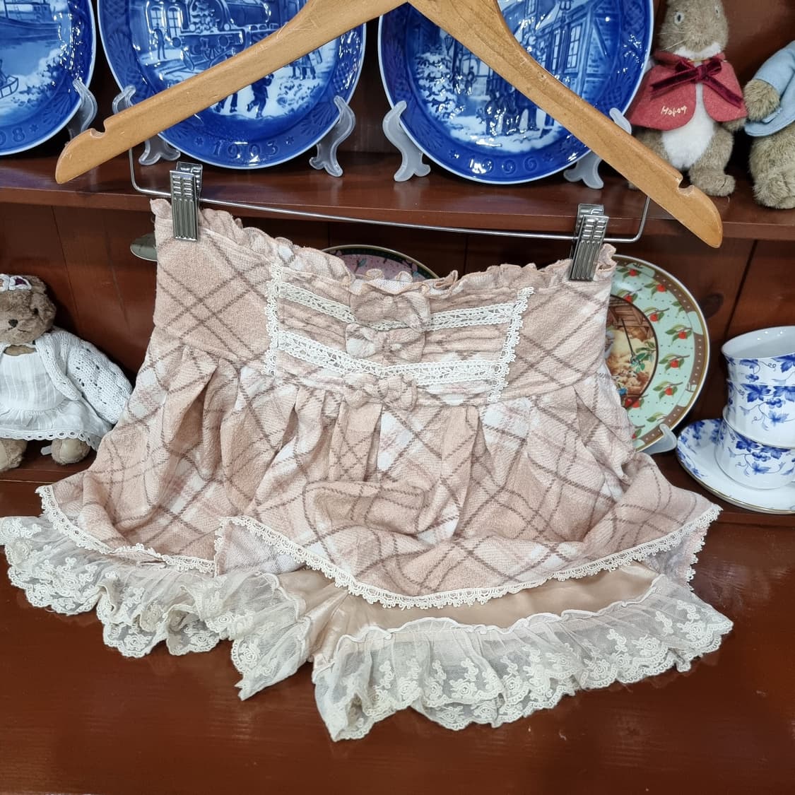 Liz Lisa 리즈리사 고전 딸초 아가일 레이스 큐롯 상품이미지5