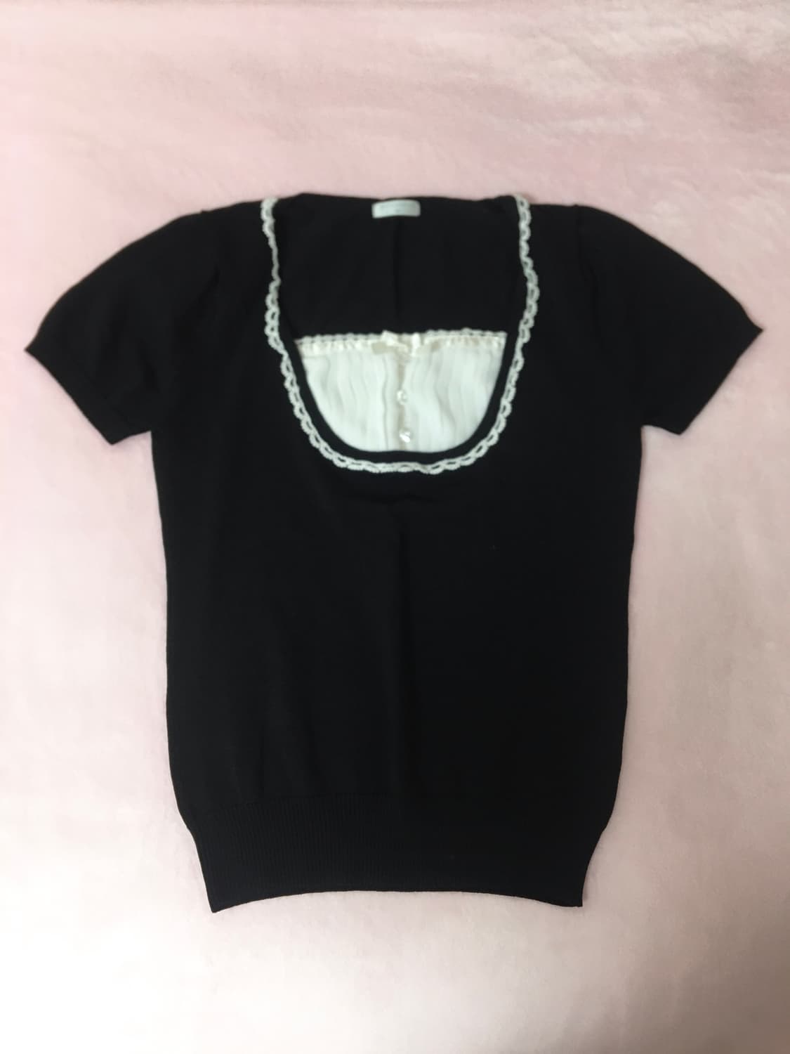 블랙 레이스 반팔 탑 히메갸루 로맨틱갸루 공겜 여주 리즈리사 트랄라라 상품이미지1