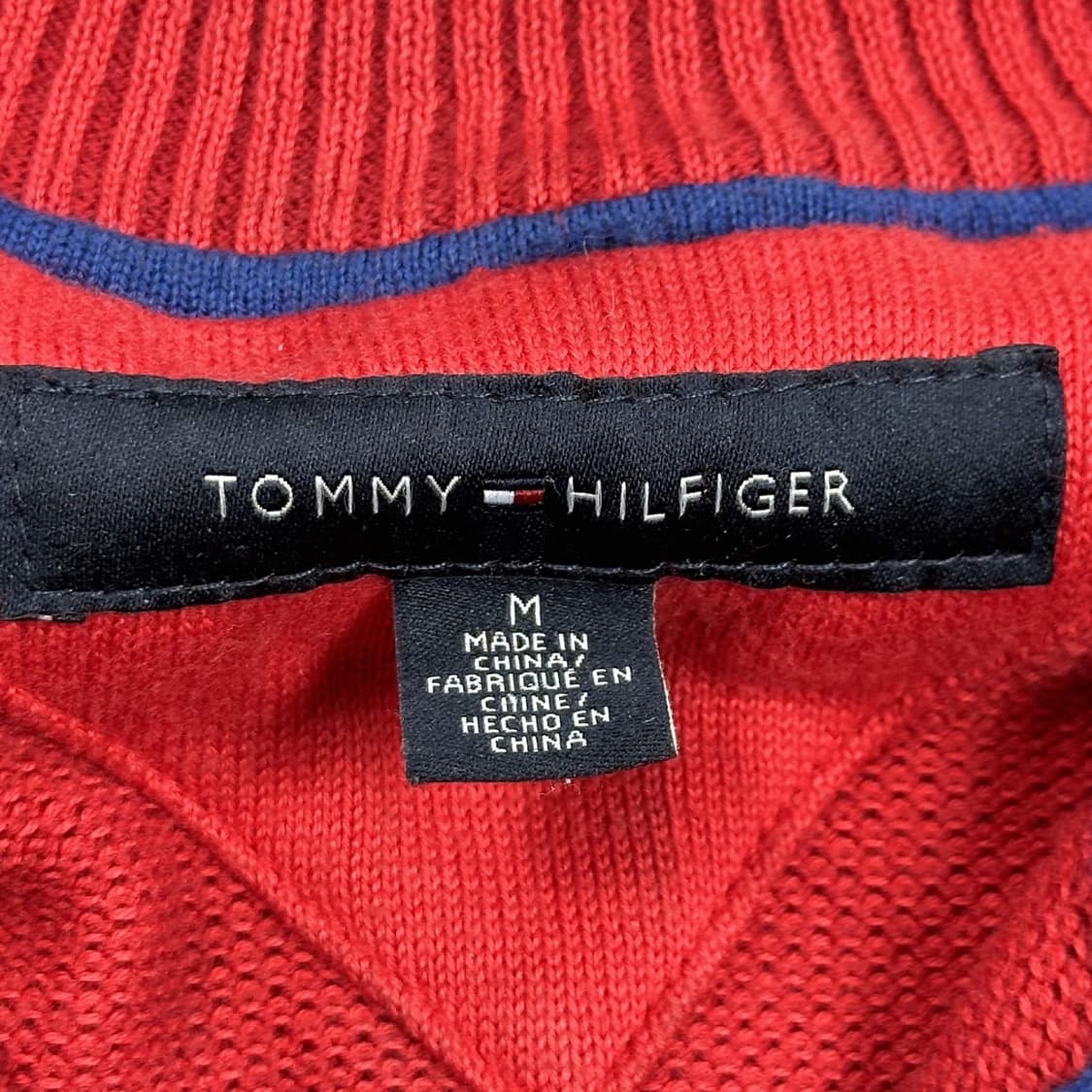 타미힐피거 플래그 레드 니트 집업 (M) 상품이미지5