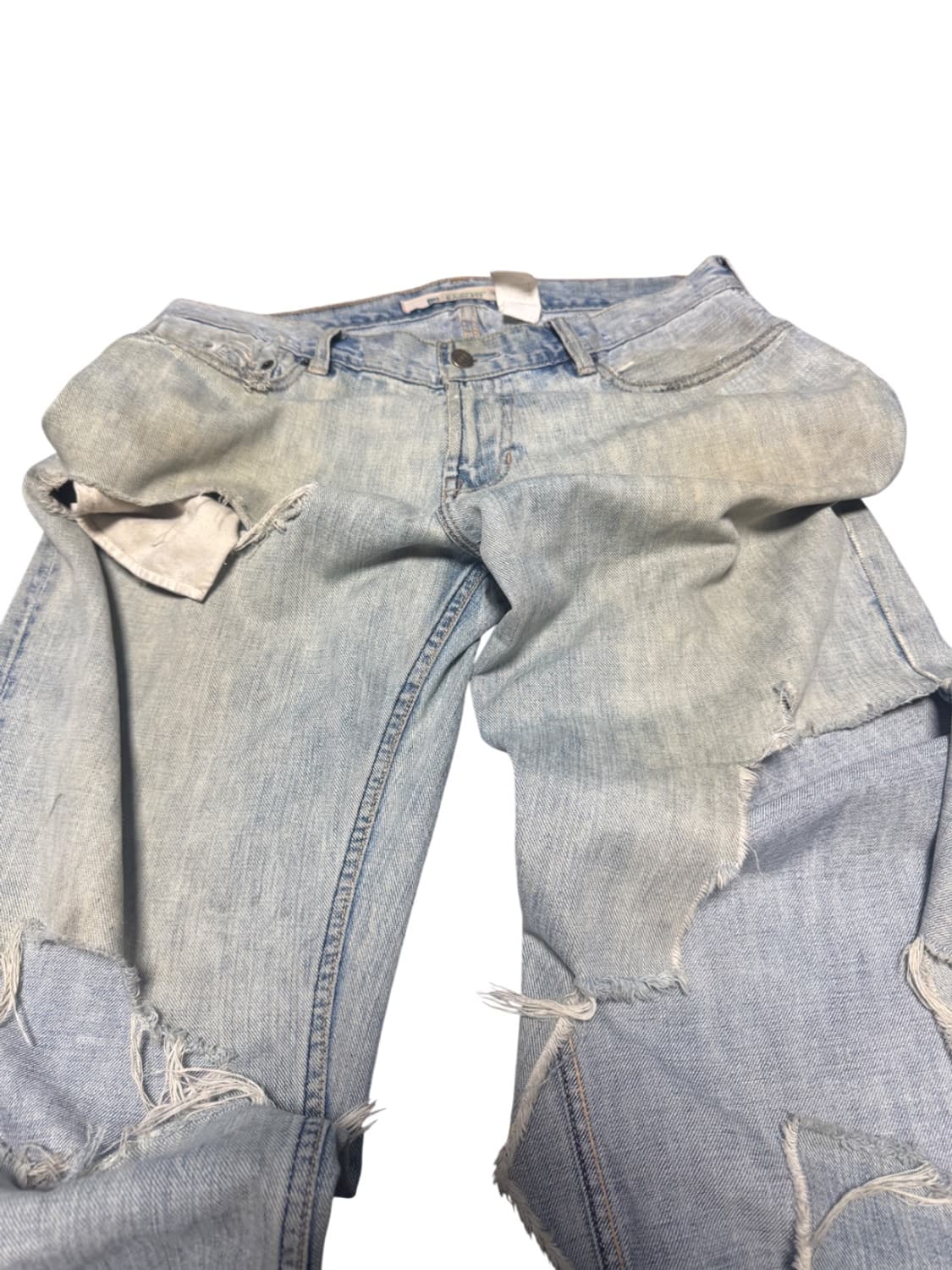 Vintage Distressed Design Wide Denim 상품이미지3