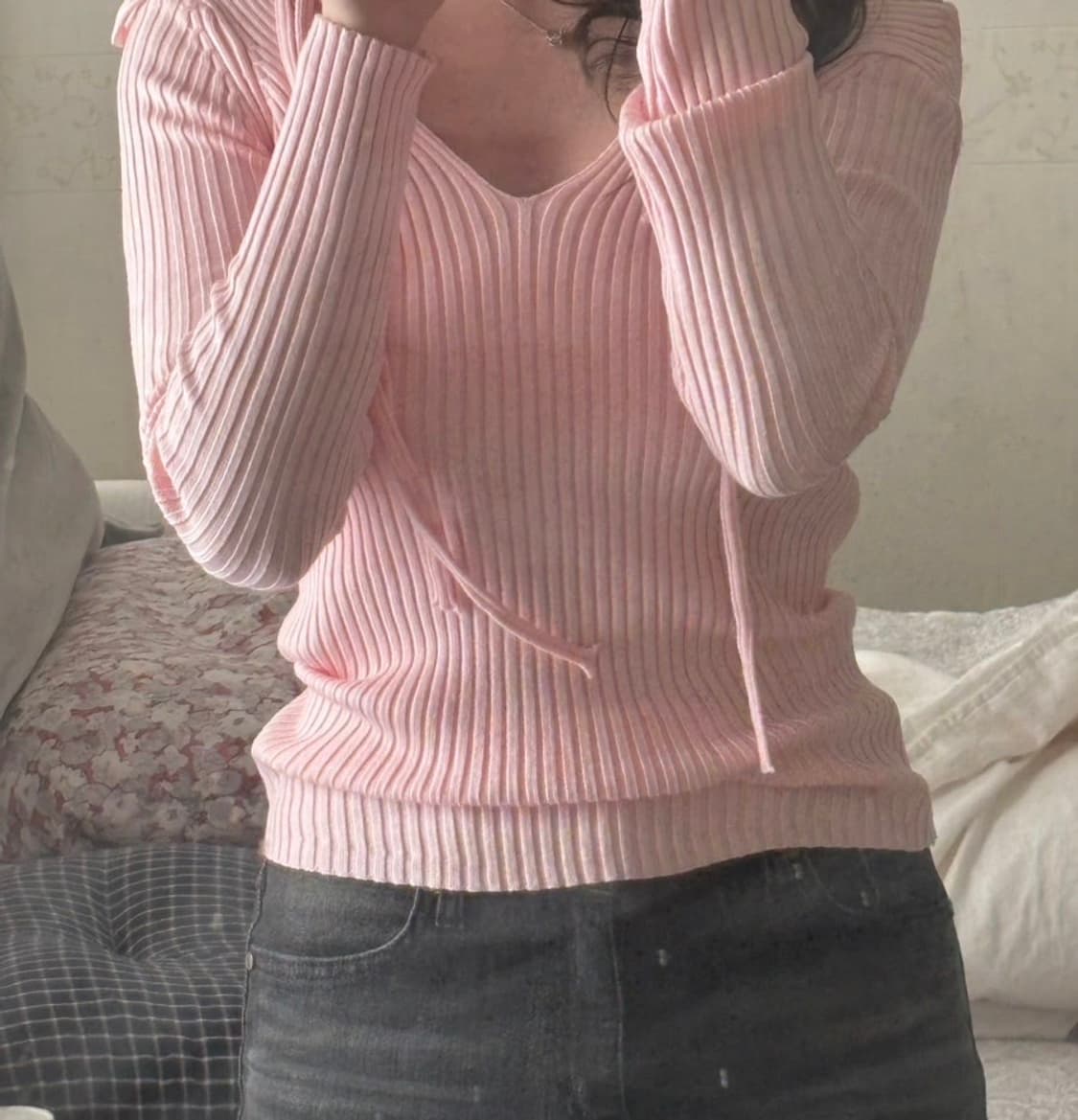 클리시어  Eclair 리본 니트 핑크 상품이미지4