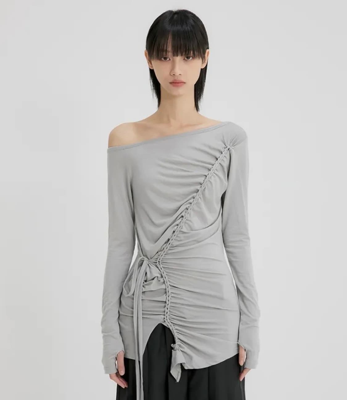 플레어업 Handmade Twisted One-Shoulder Long  상품이미지1