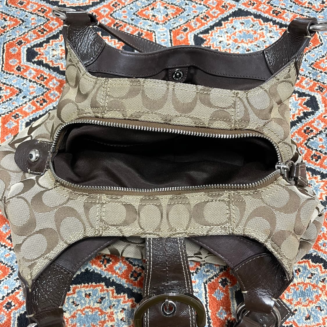 코치 자카드 브라운 숄더백 상품이미지6