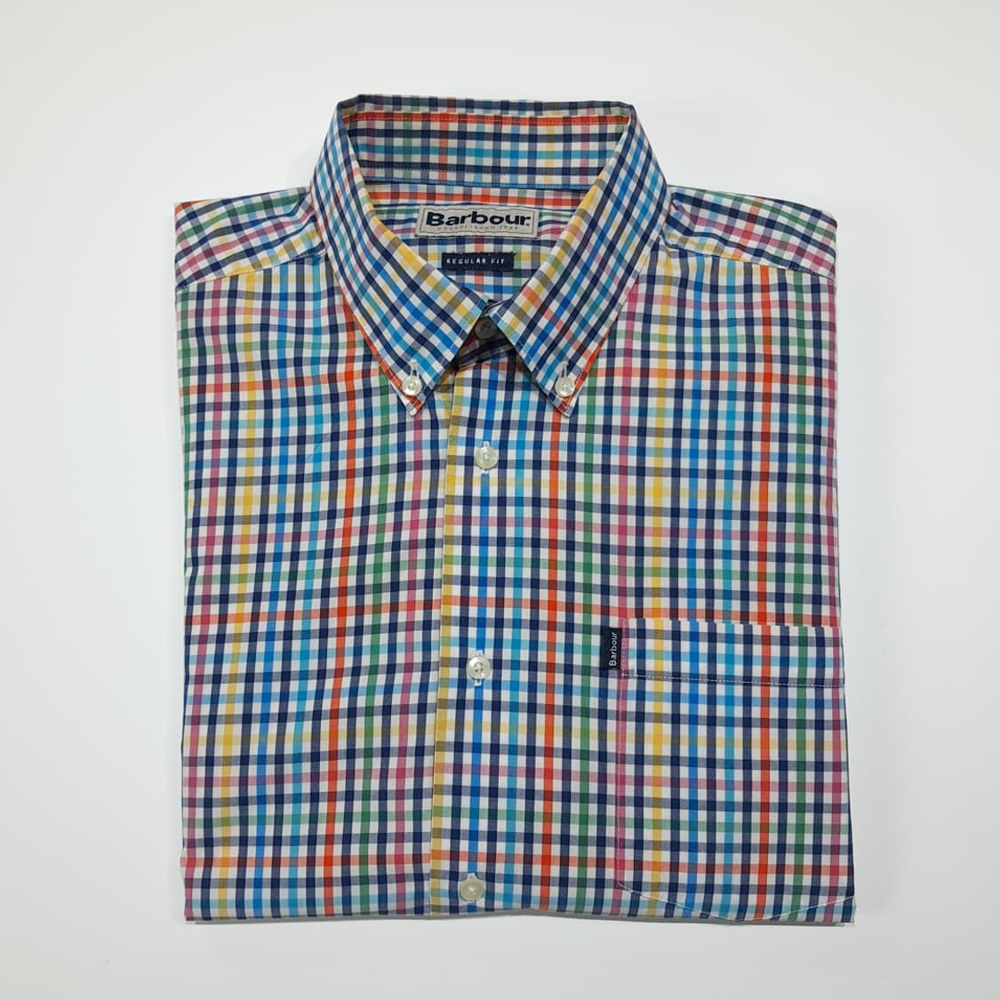 CL371 L 바버 코튼 멀티컬러깅엄체크 버튼다운 셔츠남방 상품이미지8