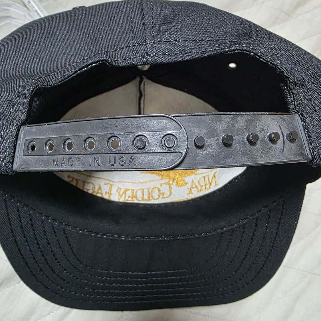 [OS] 빈티지 NRA 골든이글 베이지 5패널 블랙 캡 ver. 굿컨디션 상품이미지6