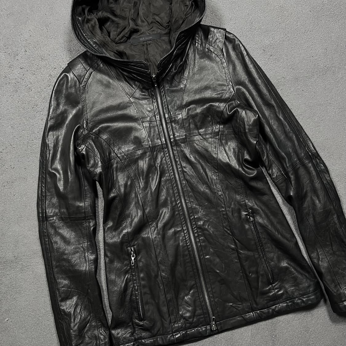 JULIUS 10FW 율리우스 램스킨 투웨이 후드 레더자켓 상품이미지2