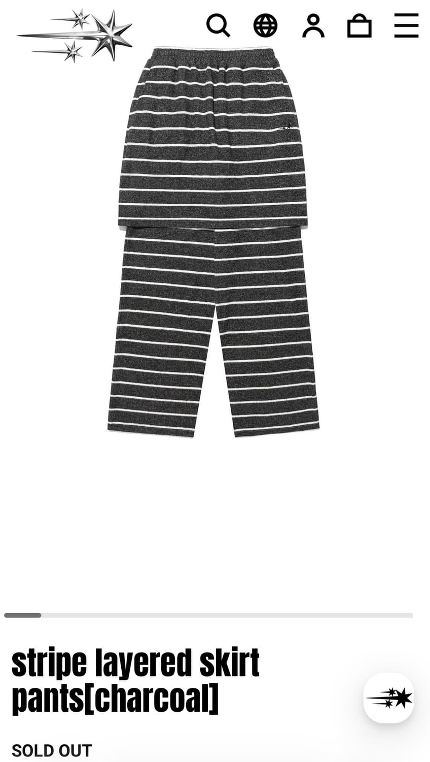 나고클 나이스고스트클럽 스프라이트 레이어드 스커트 팬츠 차콜 상품이미지2