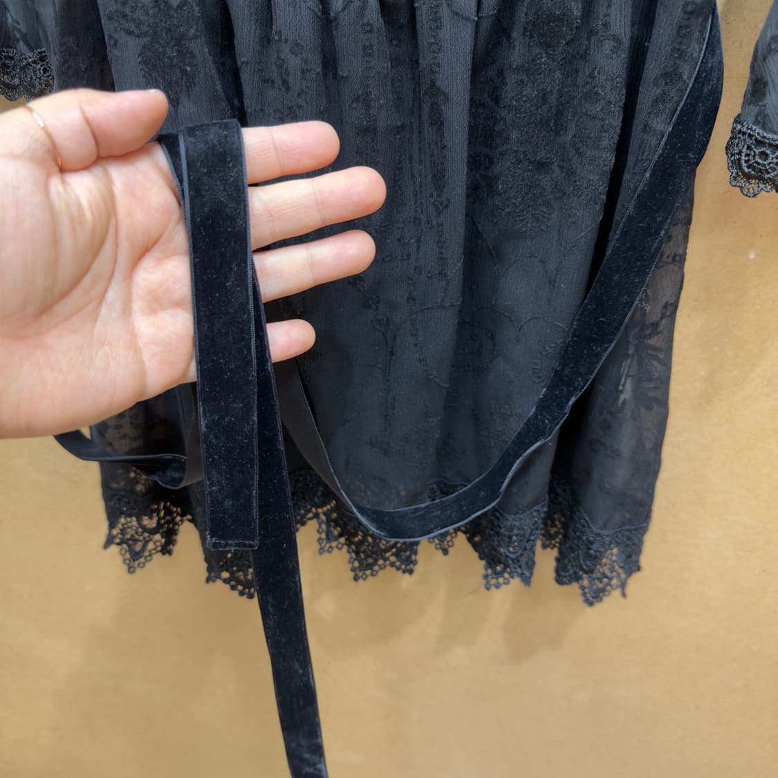 일본빈티지 크레아레 시스루 레이스 블라우스 상품이미지9