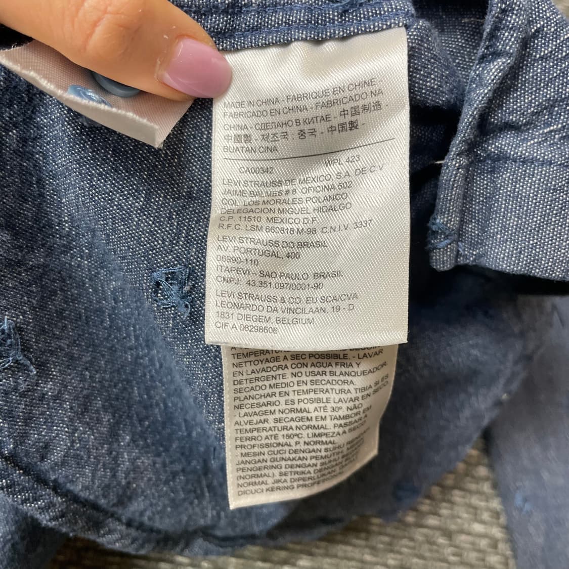 리바이스 원포켓 자수 슬림핏 긴팔 셔츠 90 상품이미지5