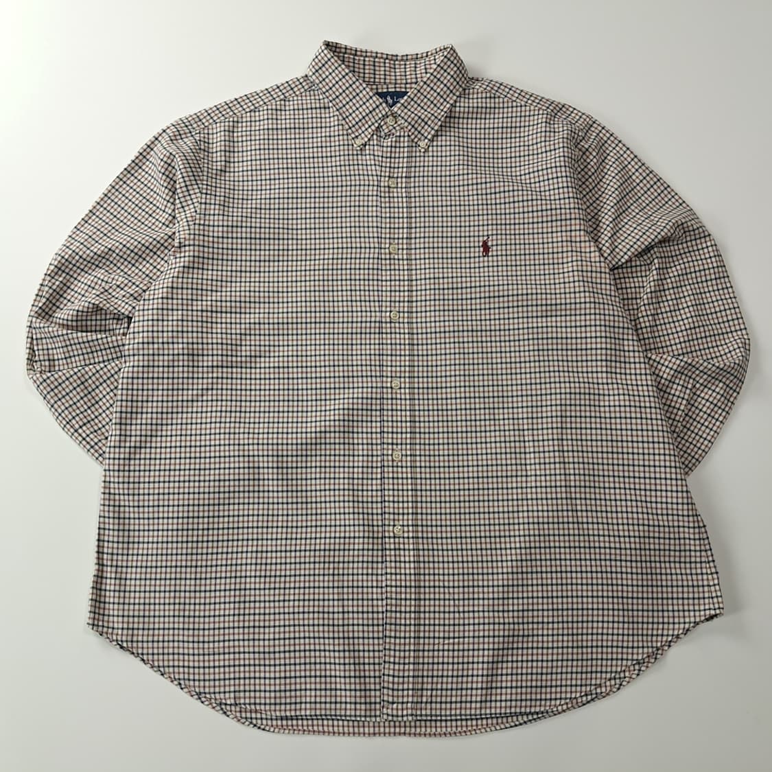 CK325 2XL 폴로 90s 홍콩판 마이크로 태터솔 체크 셔츠 남방 상품이미지1