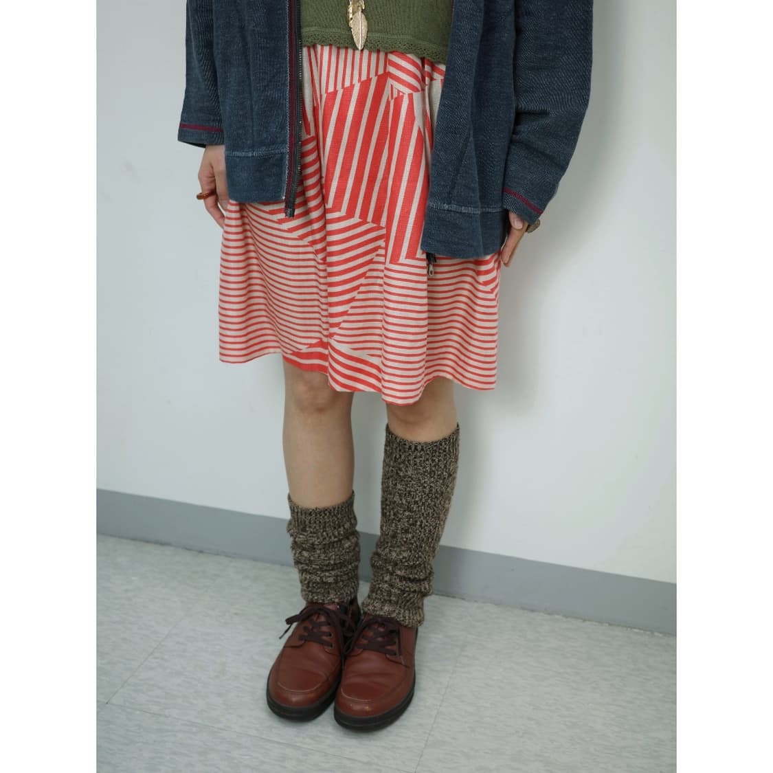 빈티지 유니크 미디 스커트 상품이미지2