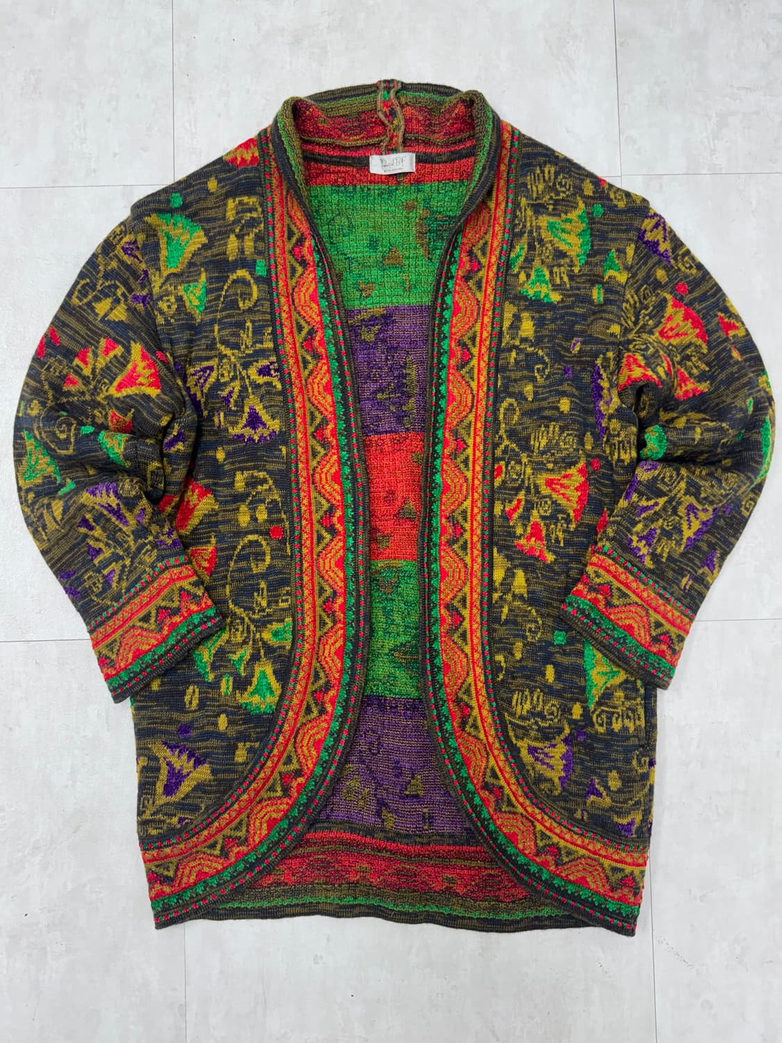 •Japanese Vintage 90’s에스닉 패턴 니트 가디건 상품이미지1