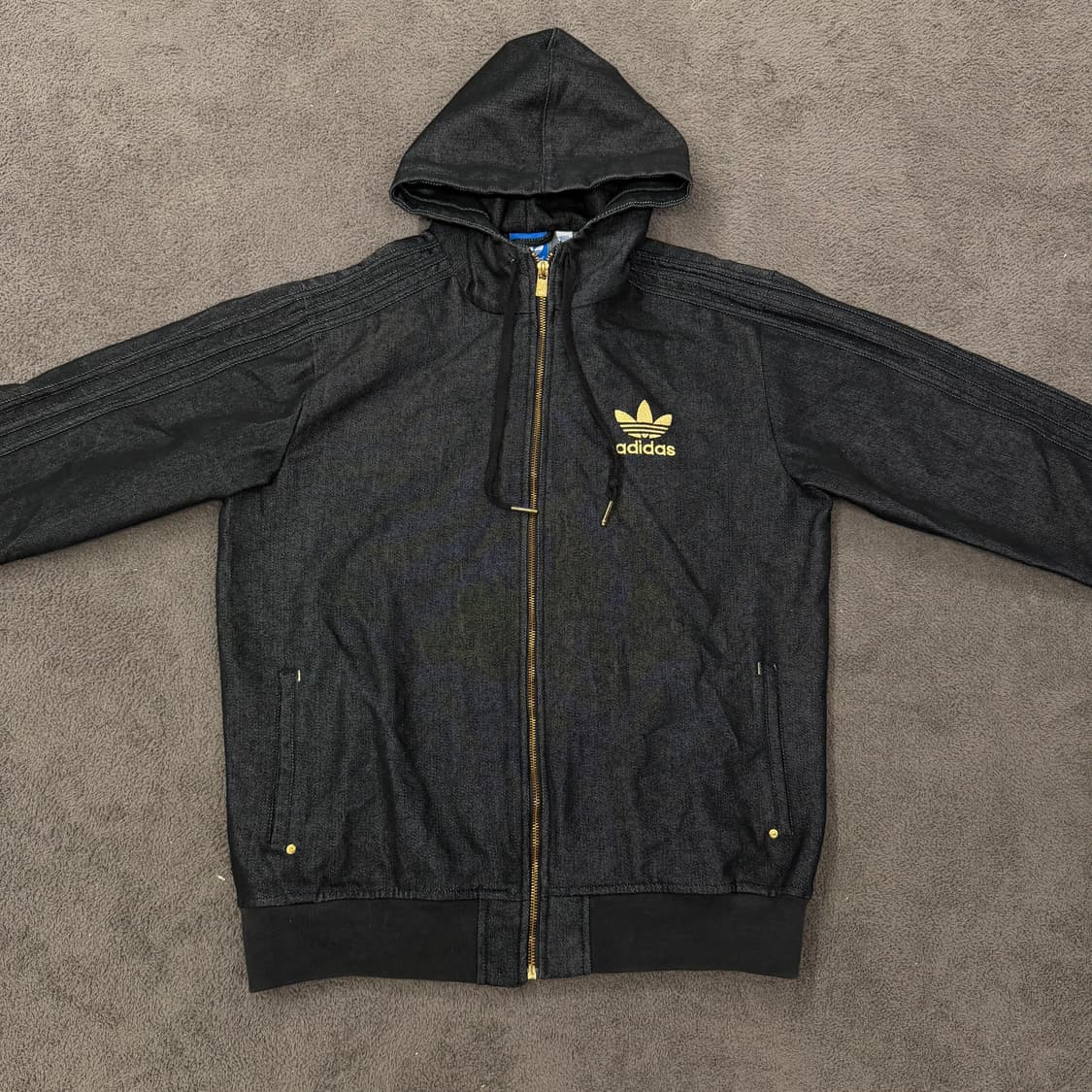 [ 정품/L ] 아디다스 파이어버드 삼선 후드 데님 청자켓 상품이미지2