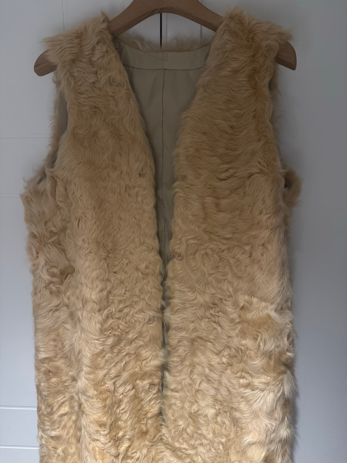 양털 롱베스트 베이지 상품이미지3