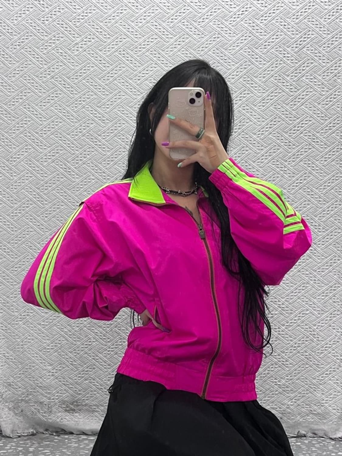 아디다스 희귀 핑크그린 윈드브레이커 바람막이 95 C07335 상품이미지1