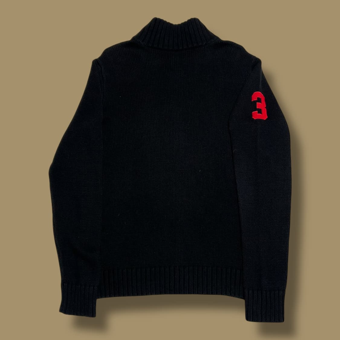 Polo Ralph Lauren 코튼 레드빅포니 블랙 니트 집업 상품이미지2