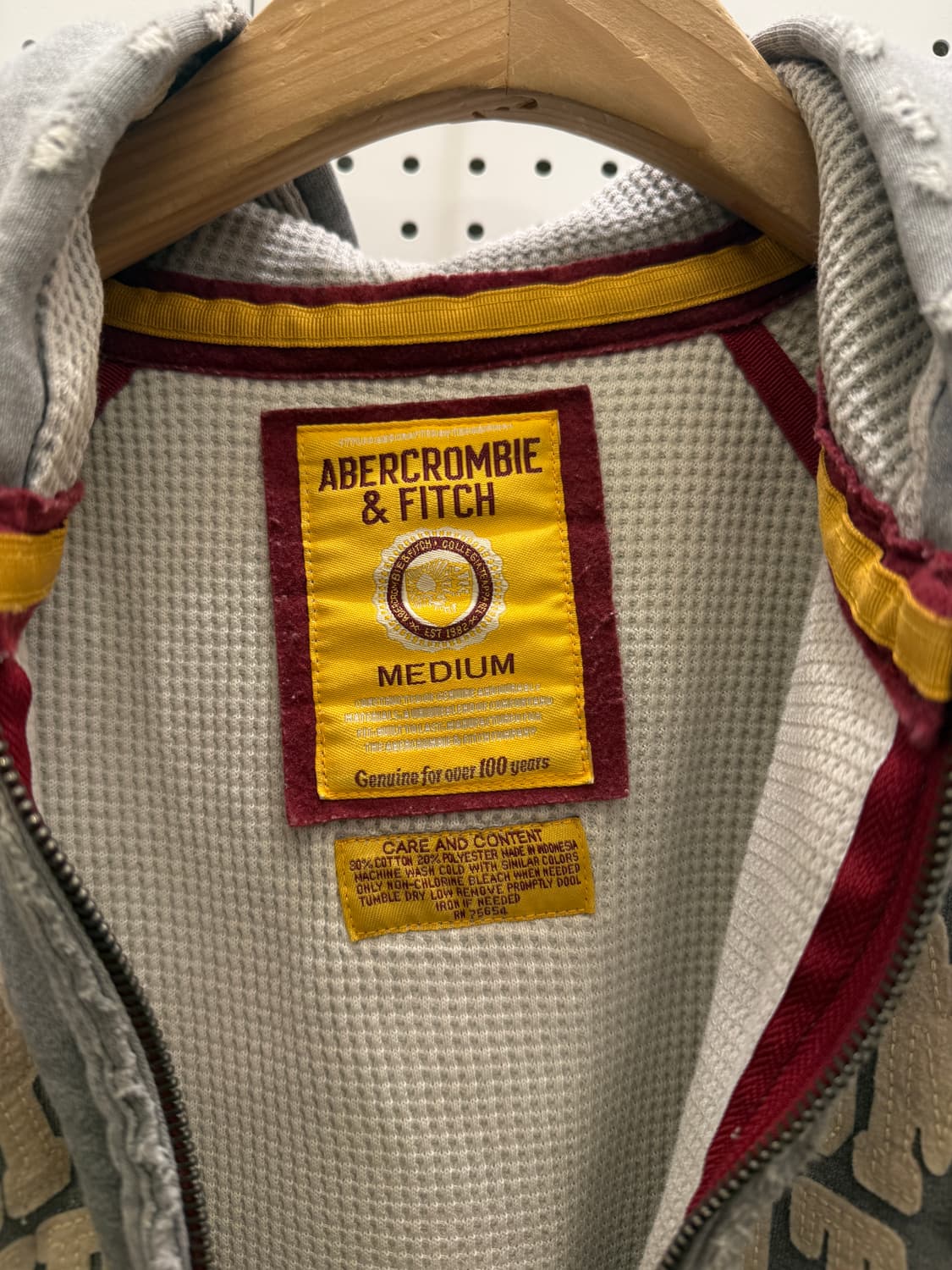 아베크롬비 써멀 빅로고 데미지 후드집업 U763 상품이미지5