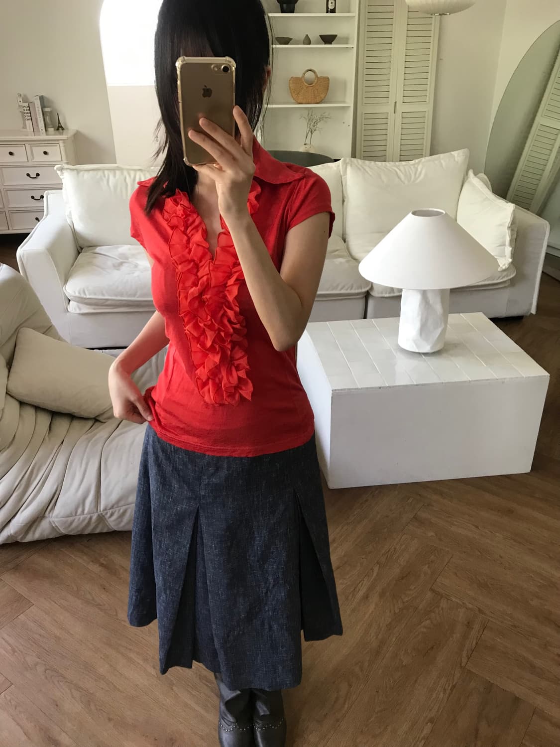 vintage ruffle lace top 상품이미지3