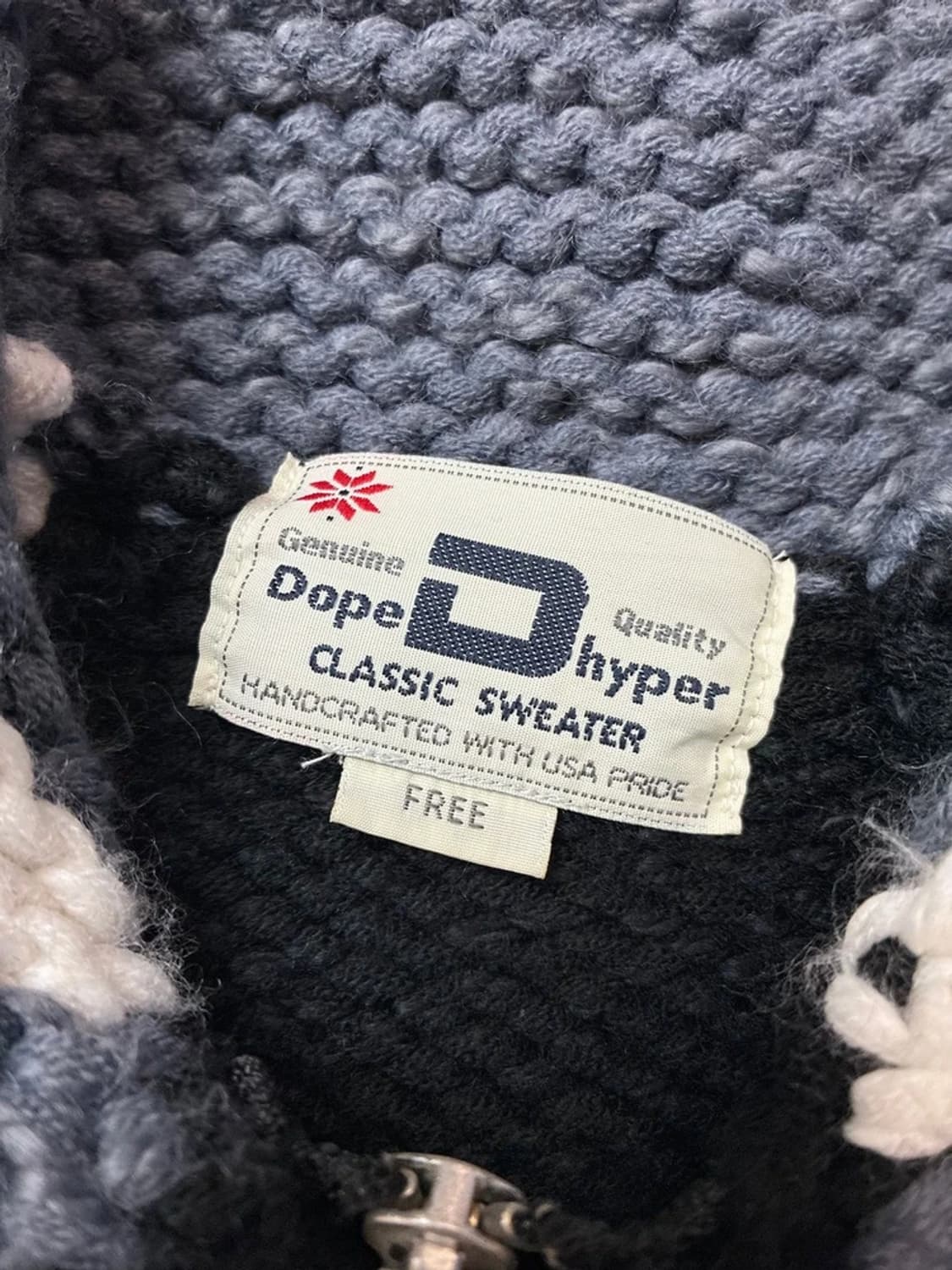 DOPE HYPER 00s USA 스컬 헤비 코위찬 니트집업 PN5098 상품이미지8