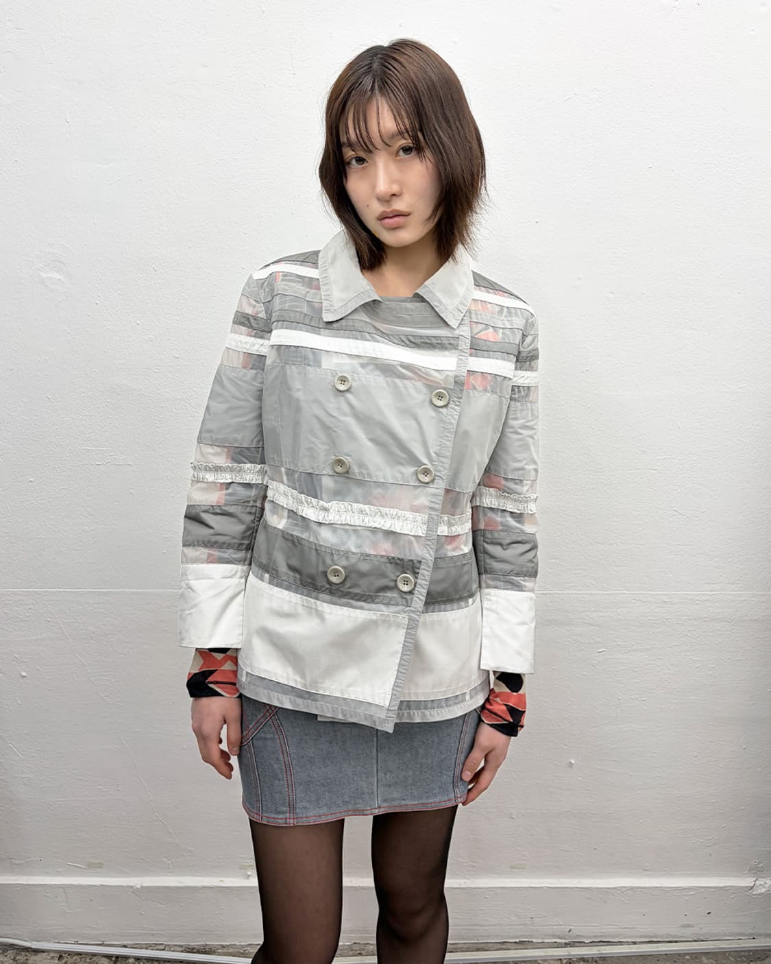 에르마노 설비노 2009S/S 시스루 더블 자켓 상품이미지1