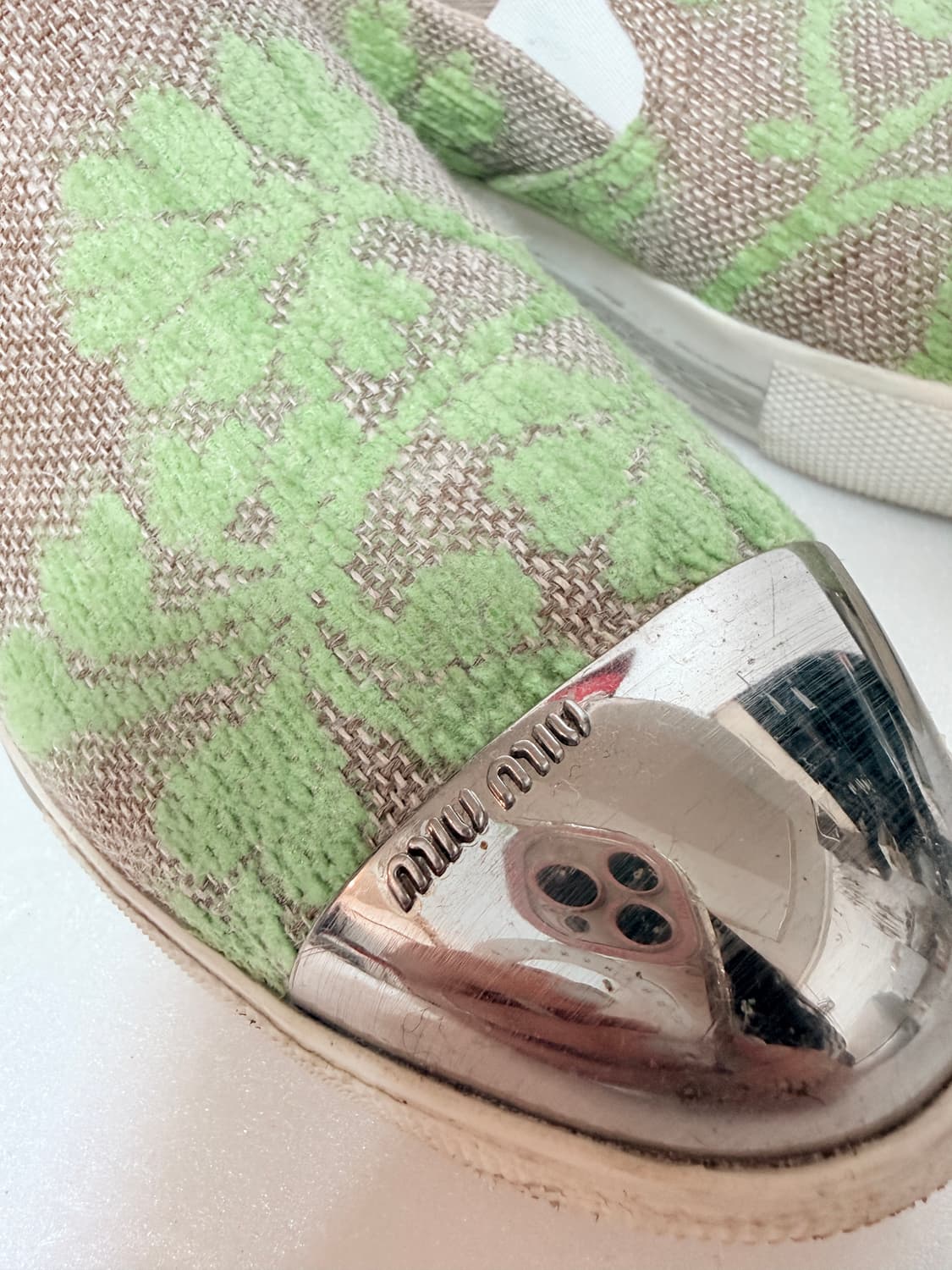 MIU MIU 미우미우 플로럴 캔버스 슬립온 스니커즈 36.5(230) 상품이미지4