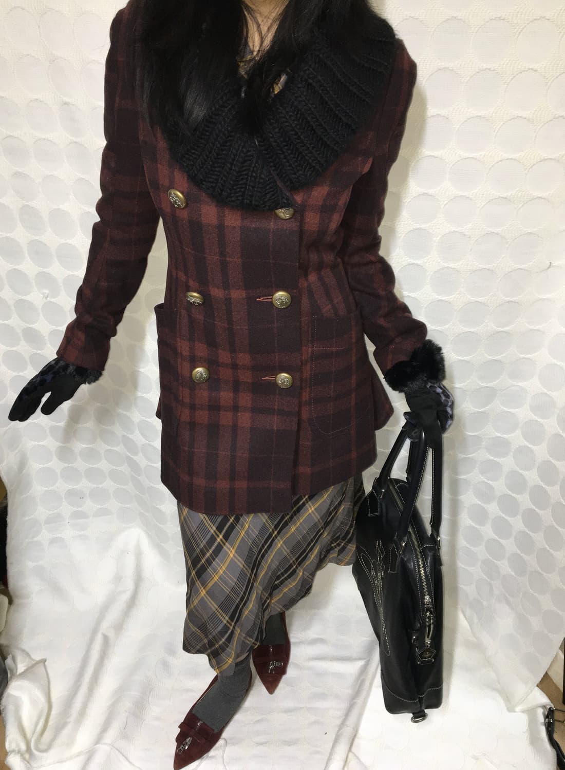 vivienne westwood체크 더블버튼 코트 상품이미지1