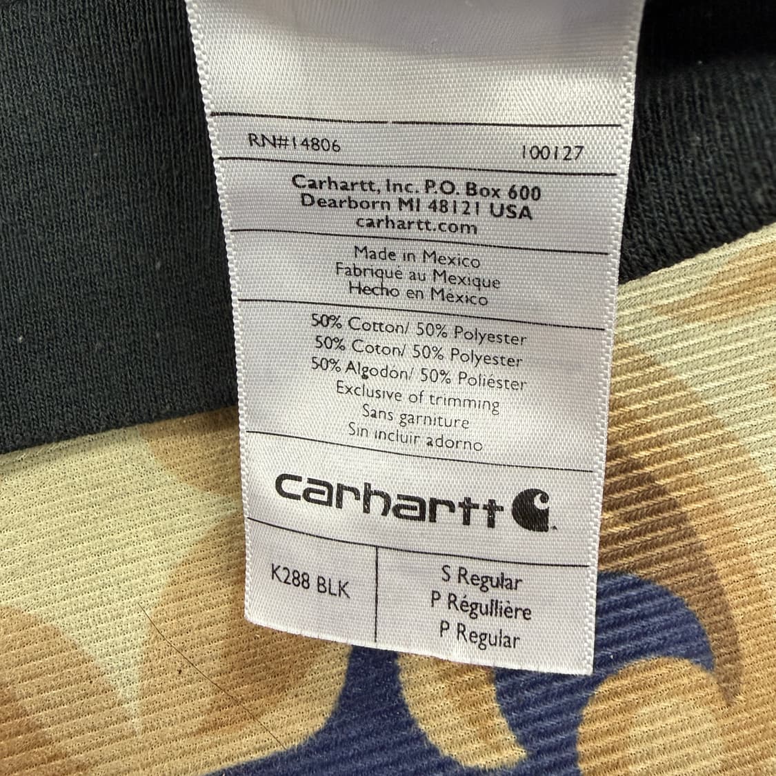 (S)칼하트 Carhartt 스펠 아웃 후드티셔츠(블랙) 상품이미지3