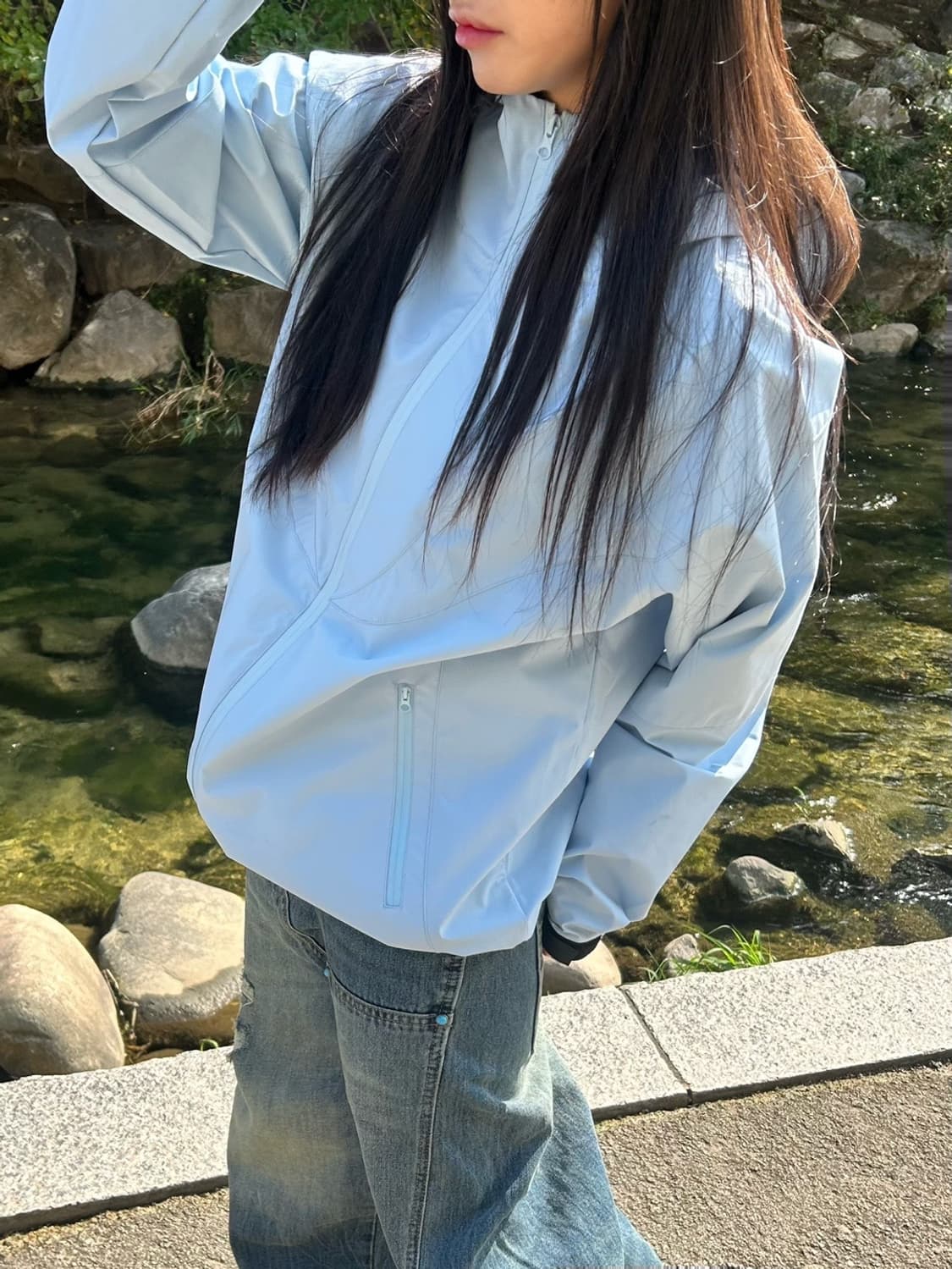 [unisex] 스톰가드 고어텍스 윈드브레이커-blue 상품이미지4