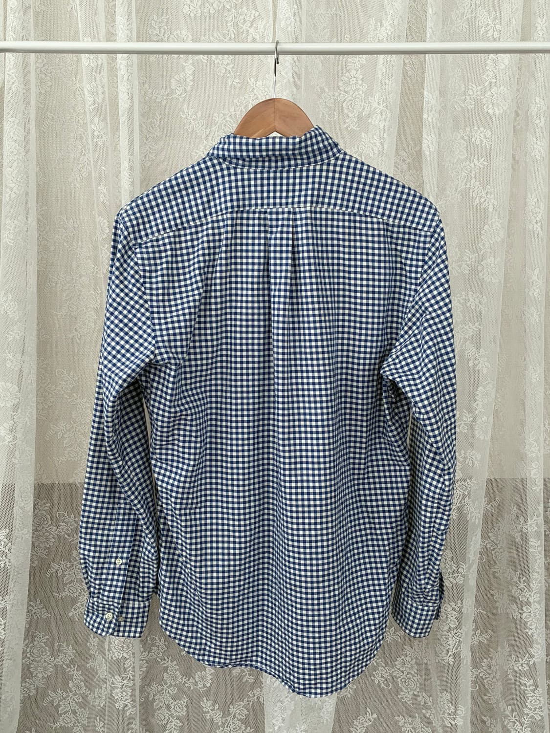 M) 폴로 랄프로렌 클래식핏 깅엄 체크 셔츠 블루 상품이미지2