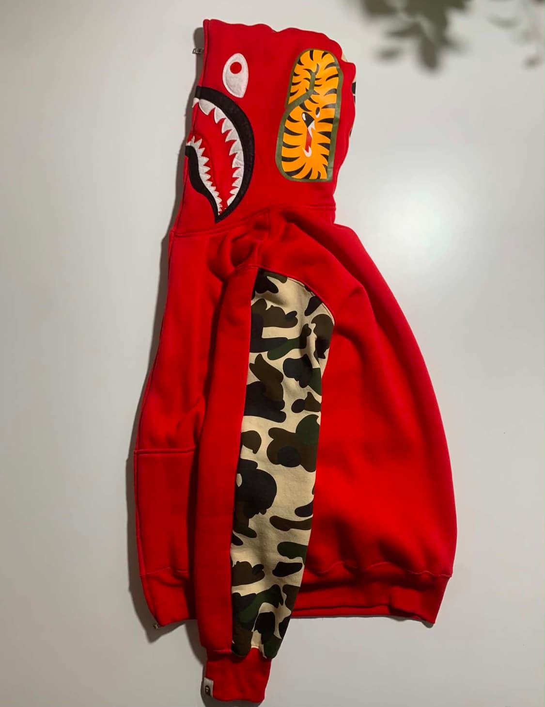 베이프 샤크 후드집업 XXL 레드 상품이미지2