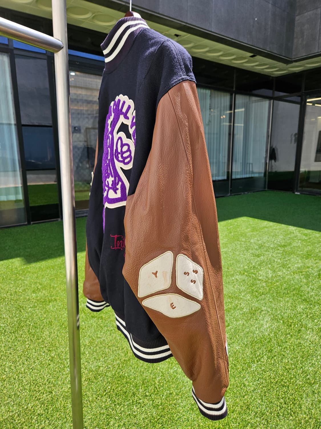 예스아이씨 레더 울 바시티 자켓 상품이미지6