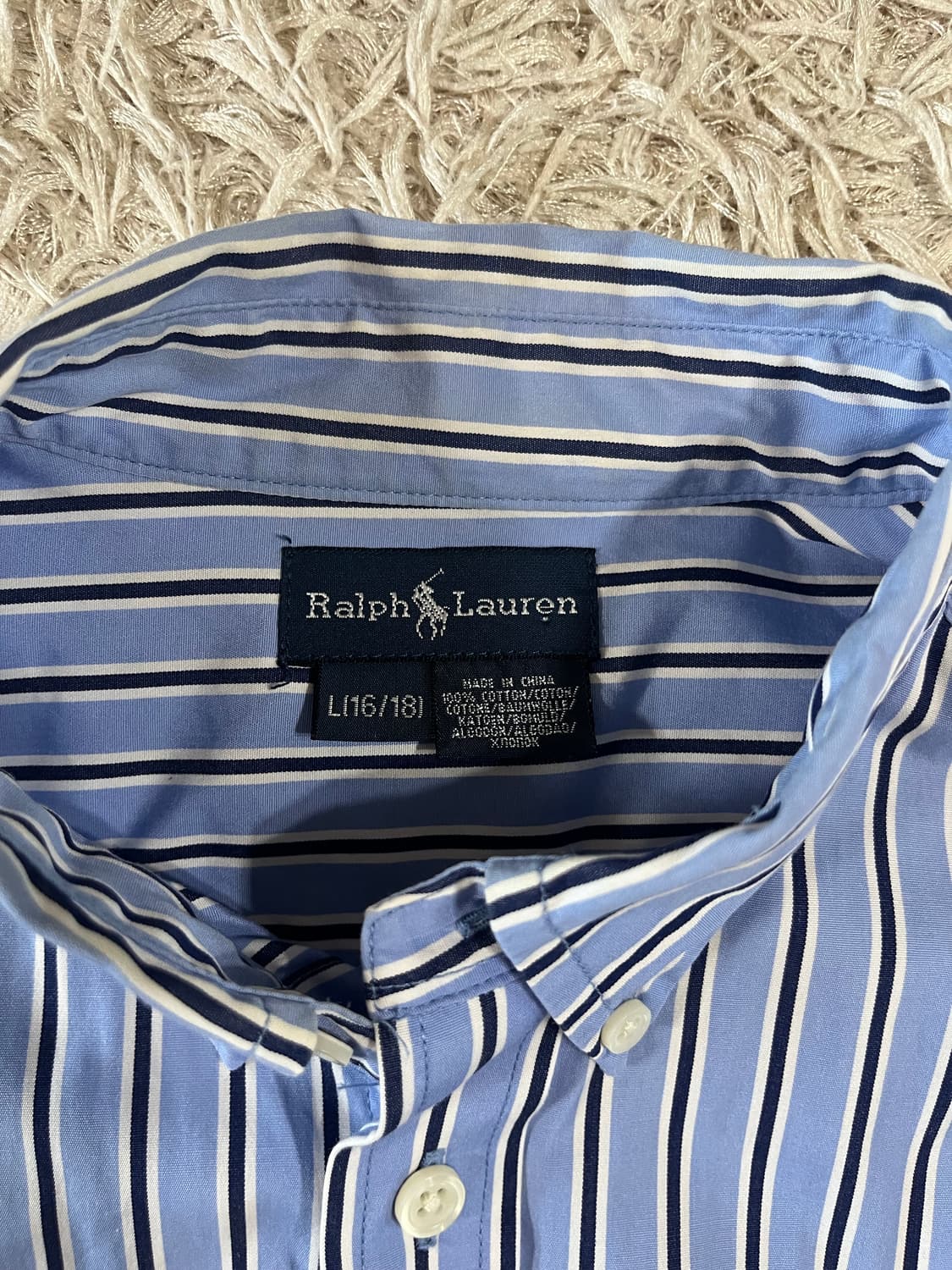 폴로 랄프로렌 스트라이프 셔츠 블루 상품이미지2