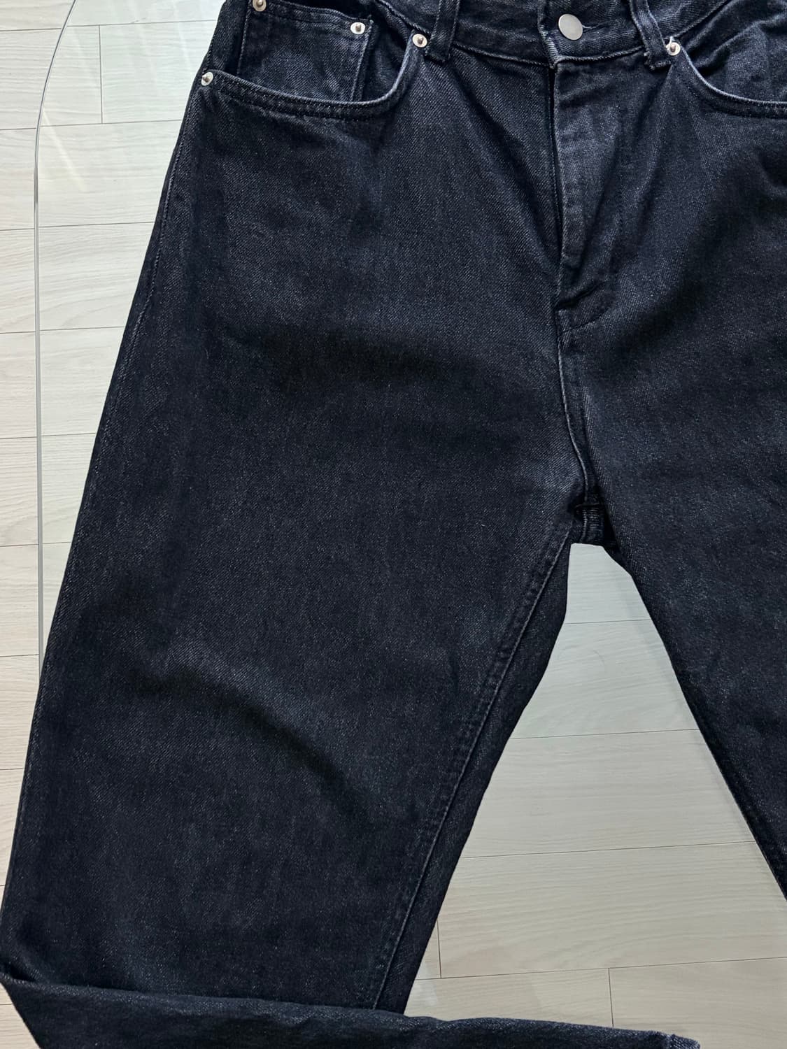 23년도 유스 스트레이트데님 워시드블랙 S 상품이미지2