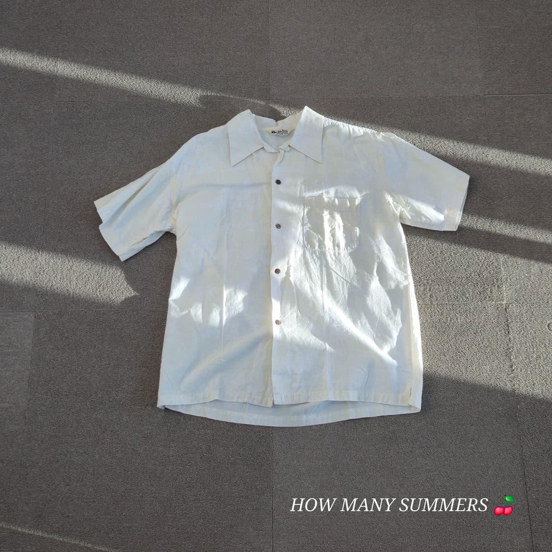 반팔 셔츠 아이보리 & 화이트 패턴 여름 상품이미지2