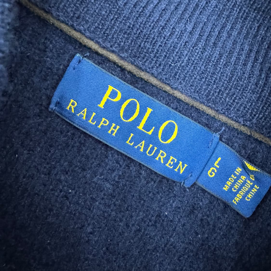 L(105) 폴로 랄프로렌 메리노울 네이비 니트 집업  상품이미지5