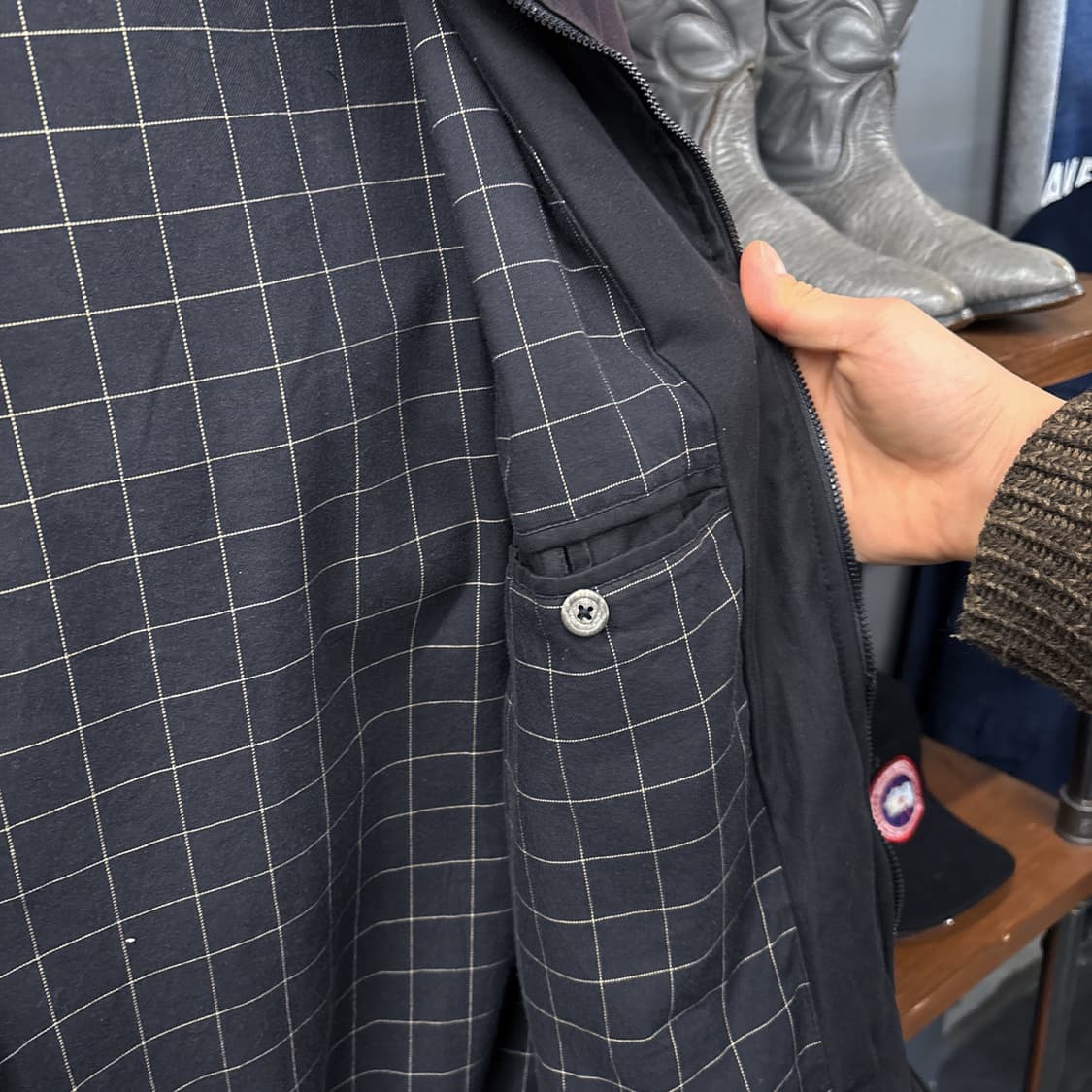 90s 폴로 랄프로렌 소프트터치 스윙자켓 체크안감 밴딩 시보리 N685 상품이미지7