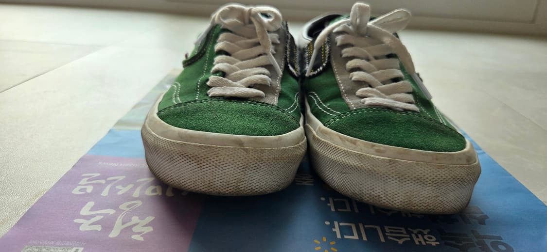 상태 A급 Vans 반스 녹색 체크 유니크 운동화 신발 스니커즈 240m 상품이미지2