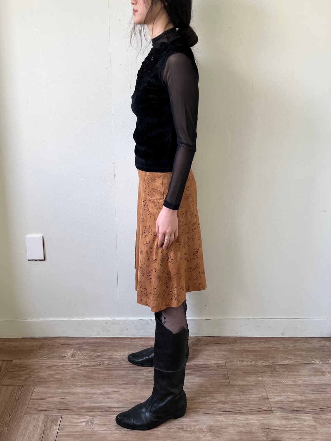 mB 블랙 시스루 블라우스 상품이미지9