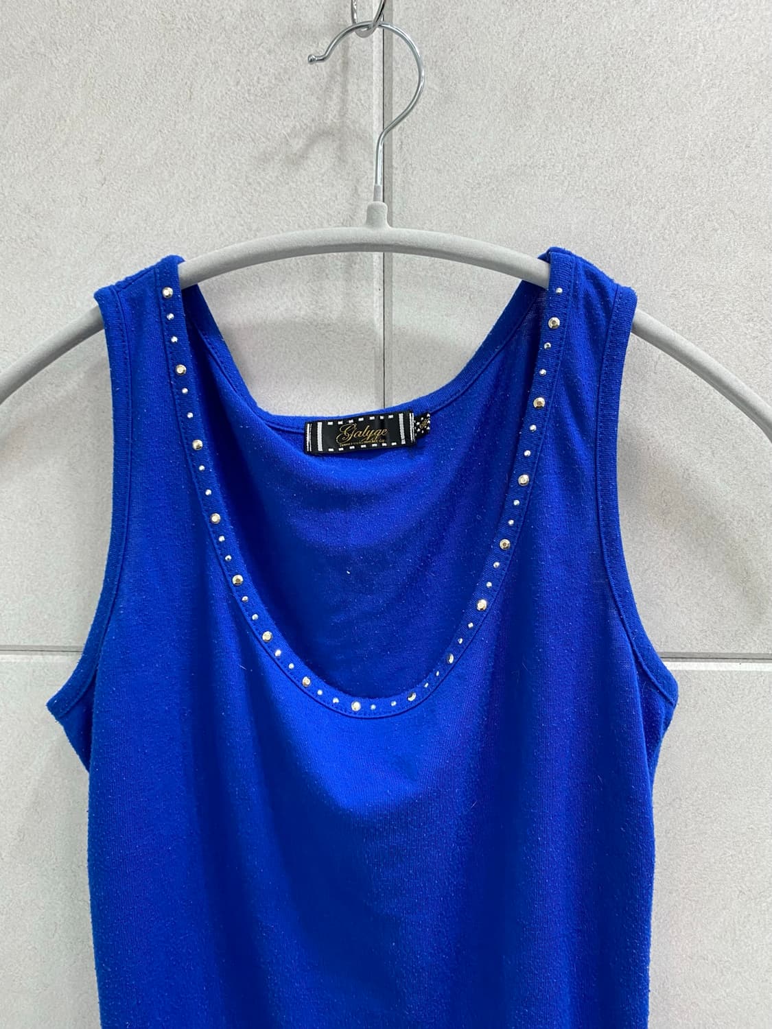 Y2K Cubic Detail Blue Sleeveless 상품이미지5